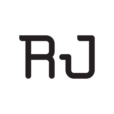 rj ilk harf vektör logo simgesi