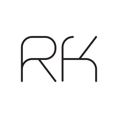 rk ilk harf vektör logo simgesi