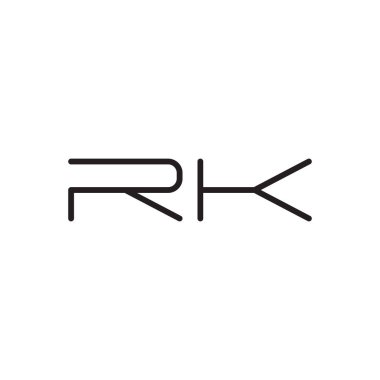 rk ilk harf vektör logo simgesi