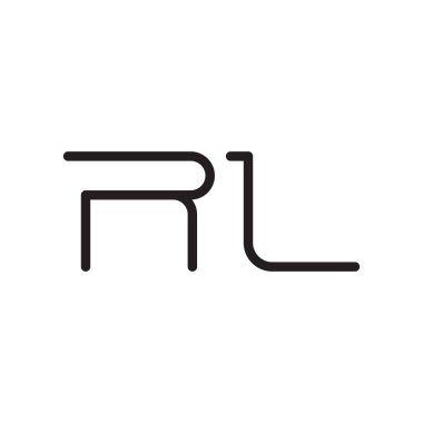 rl ilk harf vektör logosu simgesi