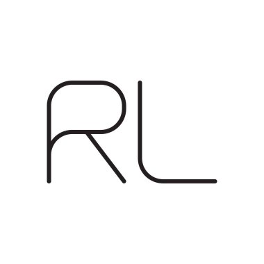 rl ilk harf vektör logosu simgesi