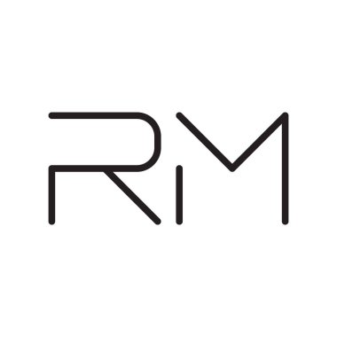 rm ilk harf vektör logo simgesi