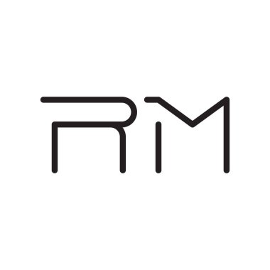 rm ilk harf vektör logo simgesi