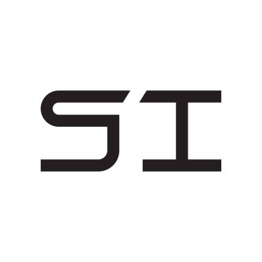 si ilk harf vektör logo simgesi