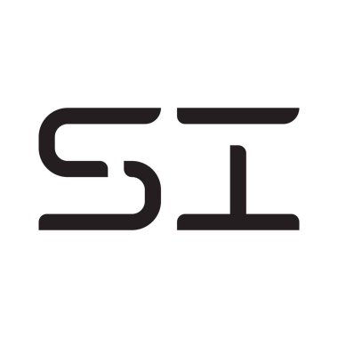 si ilk harf vektör logo simgesi