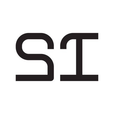si ilk harf vektör logo simgesi