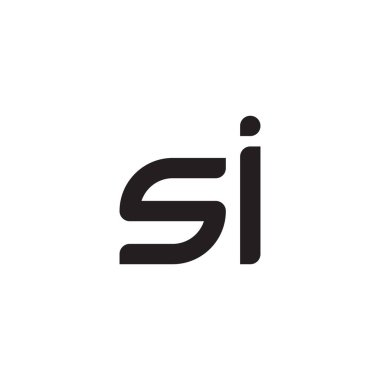 si ilk harf vektör logo simgesi