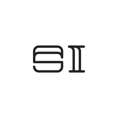 si ilk harf vektör logo simgesi