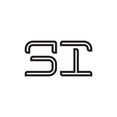 si ilk harf vektör logo simgesi
