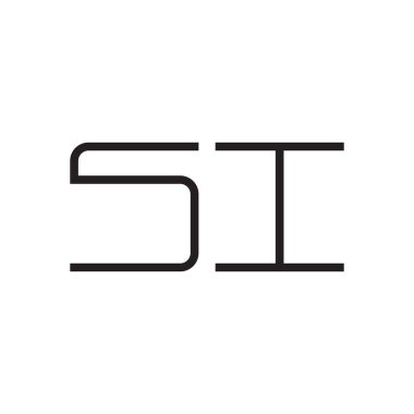 si ilk harf vektör logo simgesi