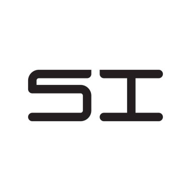 si ilk harf vektör logo simgesi