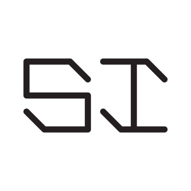 si ilk harf vektör logo simgesi