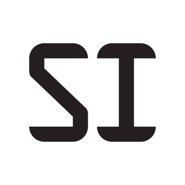 si ilk harf vektör logo simgesi