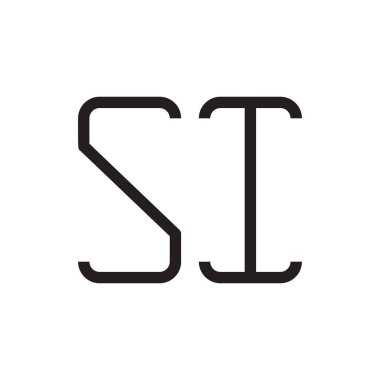 si ilk harf vektör logo simgesi