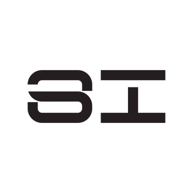 si ilk harf vektör logo simgesi