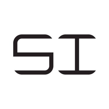 si ilk harf vektör logo simgesi
