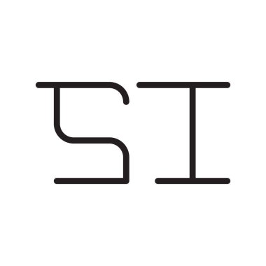 si ilk harf vektör logo simgesi