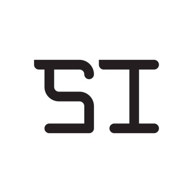 si ilk harf vektör logo simgesi