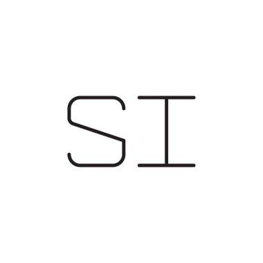si ilk harf vektör logo simgesi