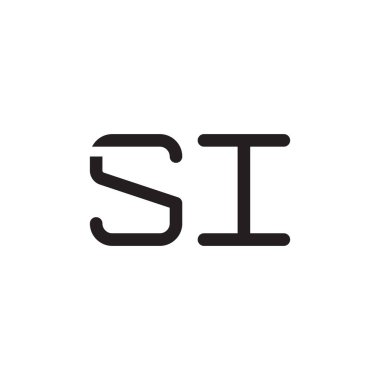 si ilk harf vektör logo simgesi