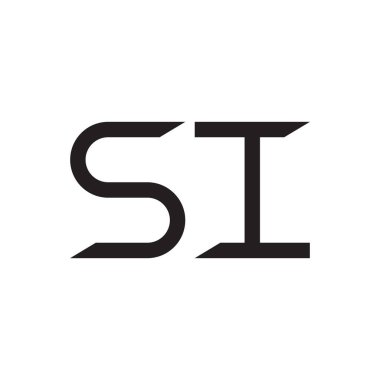 si ilk harf vektör logo simgesi