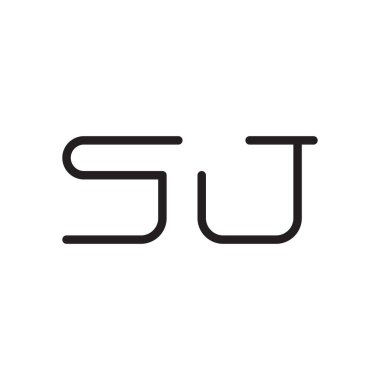 sj ilk harf vektör logo simgesi