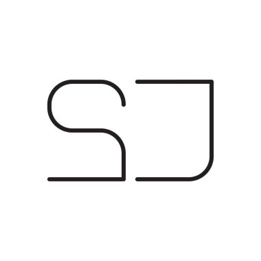 sj ilk harf vektör logo simgesi