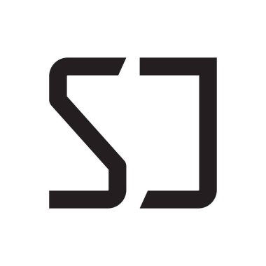 sj ilk harf vektör logo simgesi