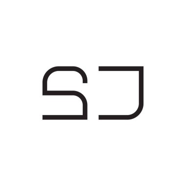 sj ilk harf vektör logo simgesi