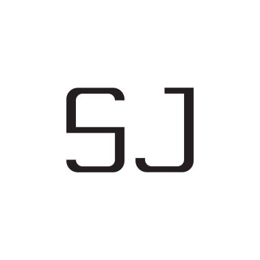 sj ilk harf vektör logo simgesi