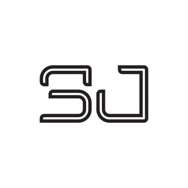 sj ilk harf vektör logo simgesi