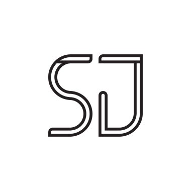 sj ilk harf vektör logo simgesi
