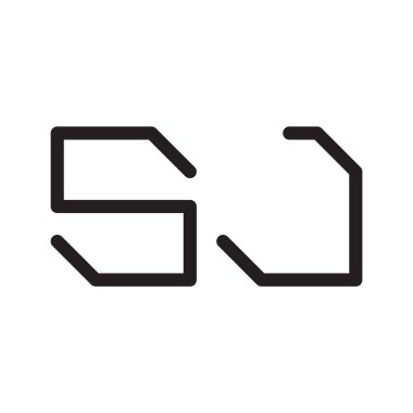 sj ilk harf vektör logo simgesi