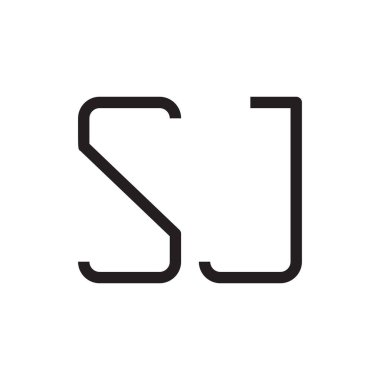 sj ilk harf vektör logo simgesi