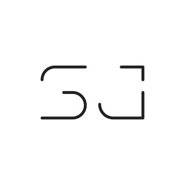 sj ilk harf vektör logo simgesi