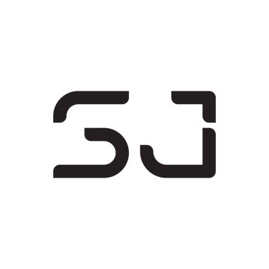 sj ilk harf vektör logo simgesi