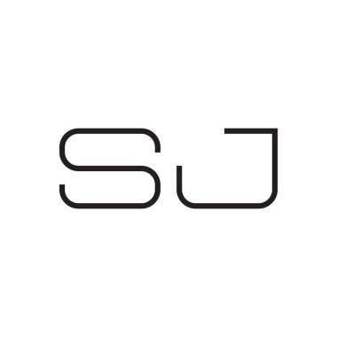 sj ilk harf vektör logo simgesi