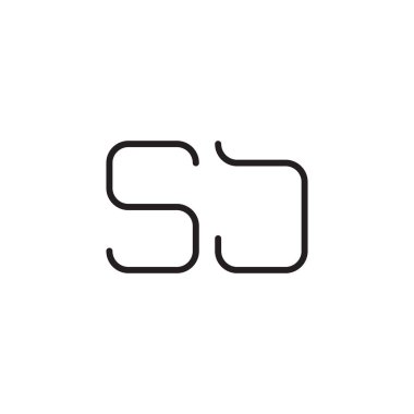 sj ilk harf vektör logo simgesi