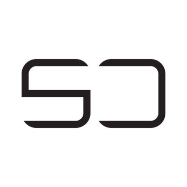 sj ilk harf vektör logo simgesi