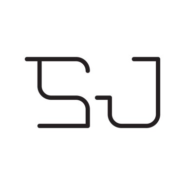 sj ilk harf vektör logo simgesi