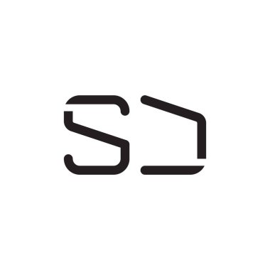 sj ilk harf vektör logo simgesi