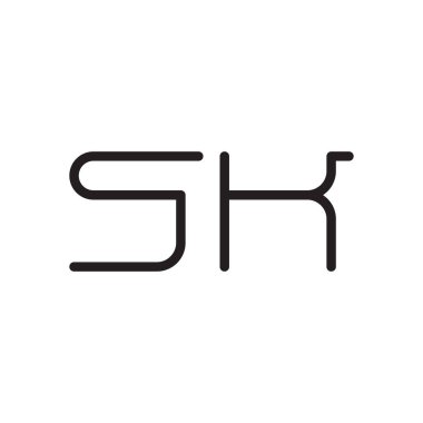 sk ilk harf vektör logo simgesi