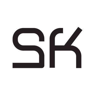 sk ilk harf vektör logo simgesi