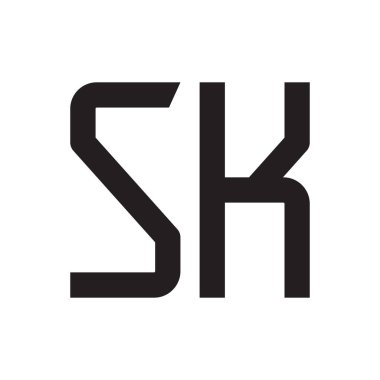 sk ilk harf vektör logo simgesi