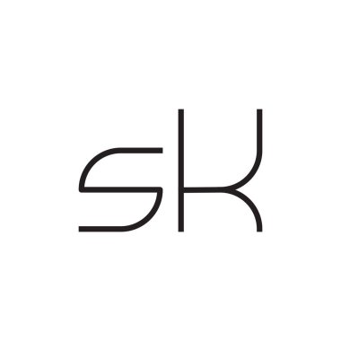 sk ilk harf vektör logo simgesi