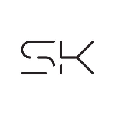 sk ilk harf vektör logo simgesi