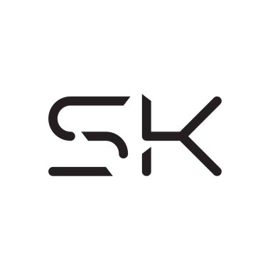 sk ilk harf vektör logo simgesi