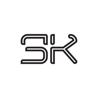 sk ilk harf vektör logo simgesi