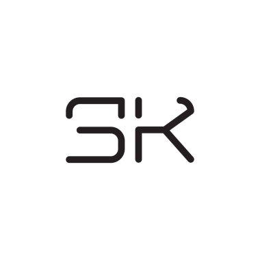 sk ilk harf vektör logo simgesi