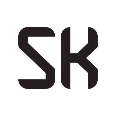 sk ilk harf vektör logo simgesi